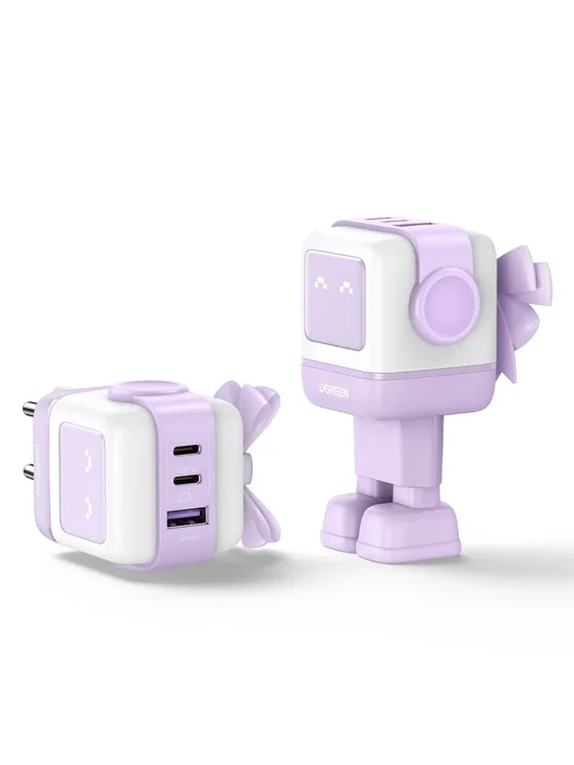 Ugreen Nexode RG 65W 3-Port GaN Rosa USB-C + USB-A con Pantalla LED