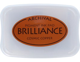 Tsukineko Almohadilla de tinta BRILLIANCE cobre cósmico efecto nacarado 95x65mm