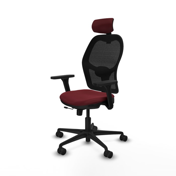PIQUERAS Y CRESPO Silla de oficina Jorquera Granate/Negro con mecanismo Sincro/Traslack
