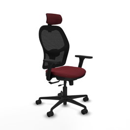 PIQUERAS Y CRESPO Silla de oficina Jorquera Granate/Negro con mecanismo Sincro/Traslack