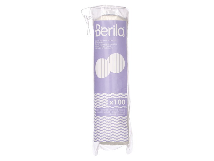 BERILO Bolsa de 100 Discos Desmaquillantes de Algodón de 5,5 cm Blanco BERILO Bolsa de 100 Discos Desmaquillantes de Algodón de 5,5 cm Blanco