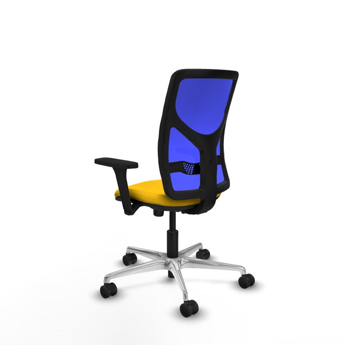 PIQUERAS Y CRESPO Silla de oficina Motilla con mecanismo Sincro, tela Amarilla y malla Azul PIQUERAS Y CRESPO Silla de oficina Motilla con mecanismo Sincro, tela Amarilla y malla Azul