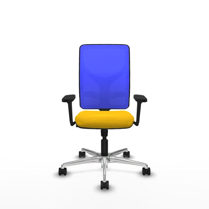 PIQUERAS Y CRESPO Silla de oficina Motilla con mecanismo Sincro, tela Amarilla y malla Azul PIQUERAS Y CRESPO Silla de oficina Motilla con mecanismo Sincro, tela Amarilla y malla Azul