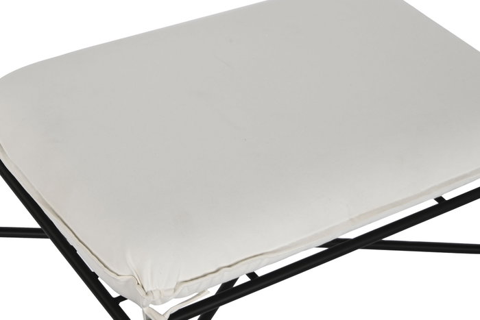 DKD Home Decor Reposapiés de Metal y Poliéster Negro DKD Home Decor Reposapiés de Metal y Poliéster Negro