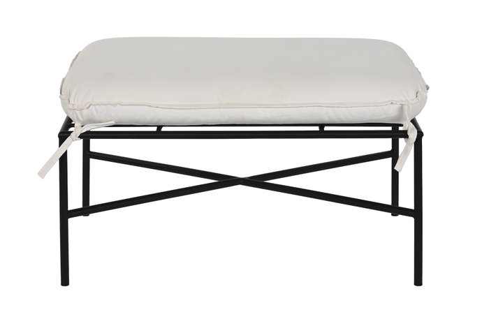 DKD Home Decor Reposapiés de Metal y Poliéster Negro DKD Home Decor Reposapiés de Metal y Poliéster Negro