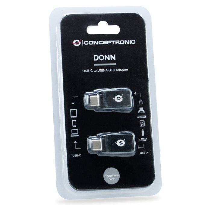 Conceptronic DONN03G Pack de 2 adaptadores OTG USB-C macho a USB-A hembra 10 Gbps
