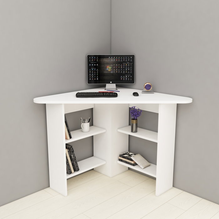 Hanah Home Mesa de Estudio Blanca 80x73.8x80 cm Tablero Partículas Melamina Hanah Home Mesa de Estudio Blanca 80x73.8x80 cm Tablero Partículas Melamina