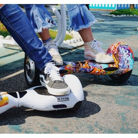 MONOPATIN ELECTRICO HOVERBOARD OLSSON UPWAY RACING GRAFF ANTRACITA - LLANTAS 6.5"/16.5CM - 2 MOTORES 350W - BLUETOOTH - ALTAVOZ - 10KM/H - BAT 4