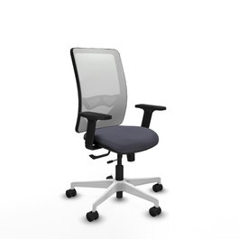 PIQUERAS Y CRESPO Silla de oficina Zulema con mecanismo Sincro/Traslack, Gris oscuro y Blanco