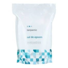 TERPENIC Sal de Epsom 1kg para Baños y Peeling Corporal, Fuente de Magnesio