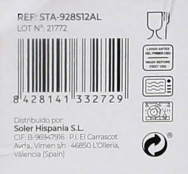 Santa Clara Vajilla 12P Porcelana Ivory Decorada Modelo Aloia, Impresión Digital, Lavavajillas y Microondas