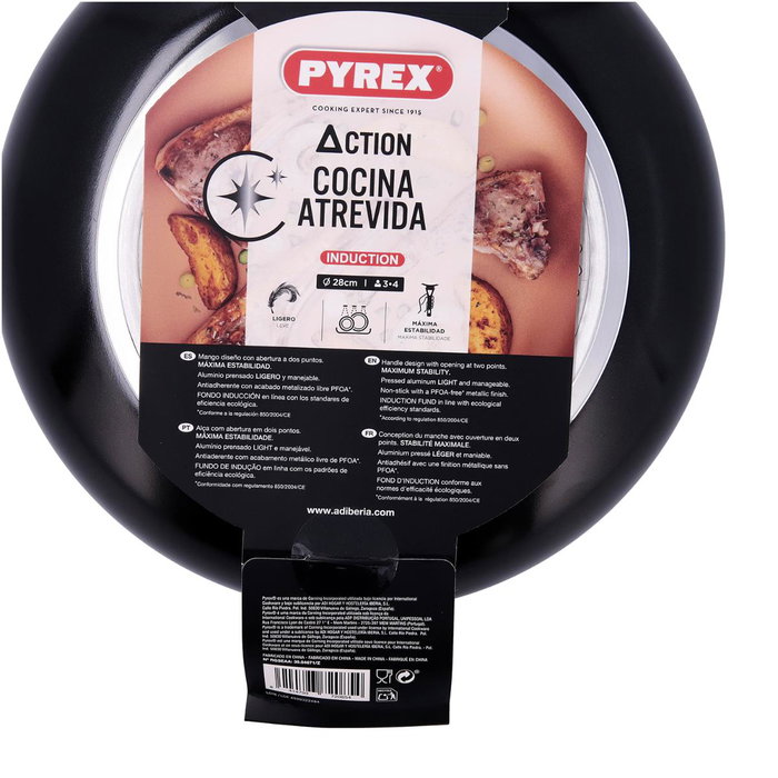 Pyrex® Sartén Aluminio Prensado Action 28 cm (5 Unidades) Cobre
