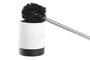 DKD Home Decor Escobillero de Resina y Acero Inoxidable Mármol Blanco