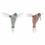 DKD Home Decor Figura de Colibrí en Foam y Poliéster, Pack de 2 unidades surtidas (Rosa palo y Azul celeste)