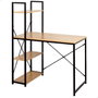 Max Home Mesa Escritorio con Estantería 120x64x120 cm Acero y Melamina