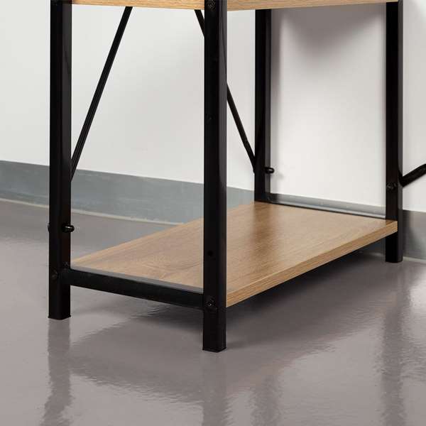 Max Home Mesa Escritorio con Estantería 120x64x120 cm Acero y Melamina