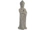 DKD Home Decor Figura de Buda Gris en Fibra de Vidrio