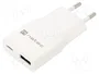 Natec NUC-2376 Cargador USB-A + USB-C 20W Blanco GaN Slim