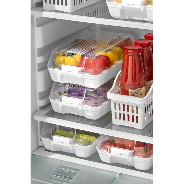 Hermia DNY4LU Organizador de Nevera, Set de 4 Piezas, Contenedores Transparentes de Plástico Blanco, 12 x 19 x 32 cm Hermia DNY4LU Organizador de Nevera, Set de 4 Piezas, Contenedores Transparentes de Plástico Blanco, 12 x 19 x 32 cm