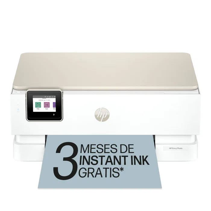 HP Envy Photo 7230 Impresora Multifunción WiFi, Inyección Térmica 4800 x 1200 DPI, 15/10 ppm, A4, Impresión, Escaneo, Copia, Pantalla Táctil, Blanco Portobello