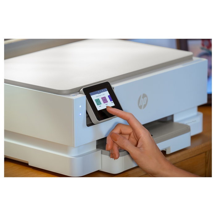 HP Envy Photo 7230 All-in-One Inalámbrico - Impresora Multifunción a Color, Escáner, Copiadora, Beige y Blanco