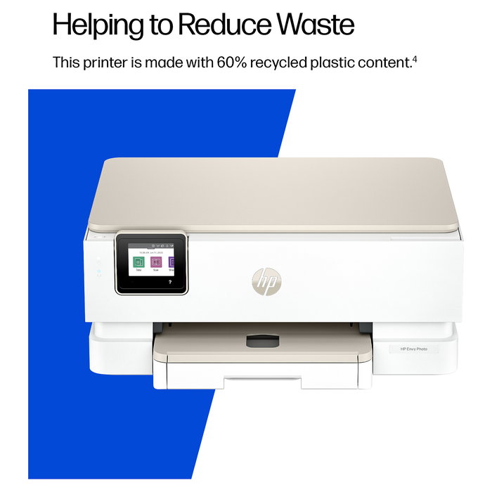 HP Envy Photo 7230 All-in-One Inalámbrico - Impresora Multifunción a Color, Escáner, Copiadora, Beige y Blanco