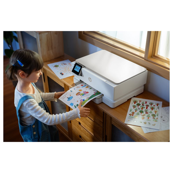 HP Envy Photo 7230 All-in-One Inalámbrico - Impresora Multifunción a Color, Escáner, Copiadora, Beige y Blanco