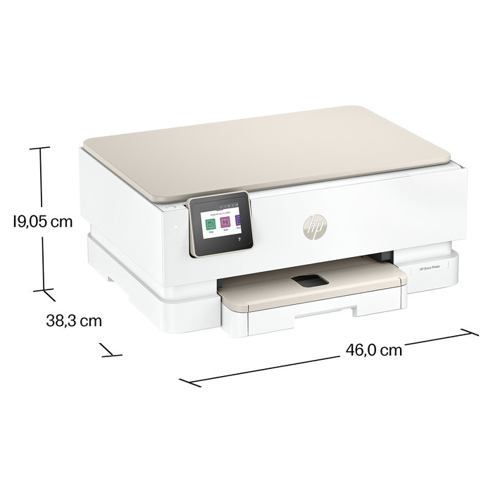 HP Envy Photo 7230 All-in-One Inalámbrico - Impresora Multifunción a Color, Escáner, Copiadora, Beige y Blanco