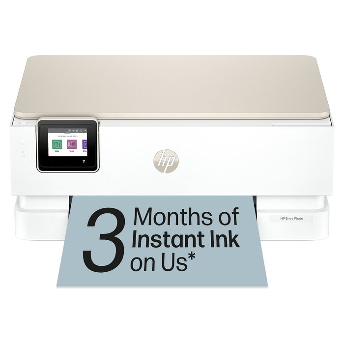HP Envy Photo 7230 All-in-One Inalámbrico - Impresora Multifunción a Color, Escáner, Copiadora, Beige y Blanco