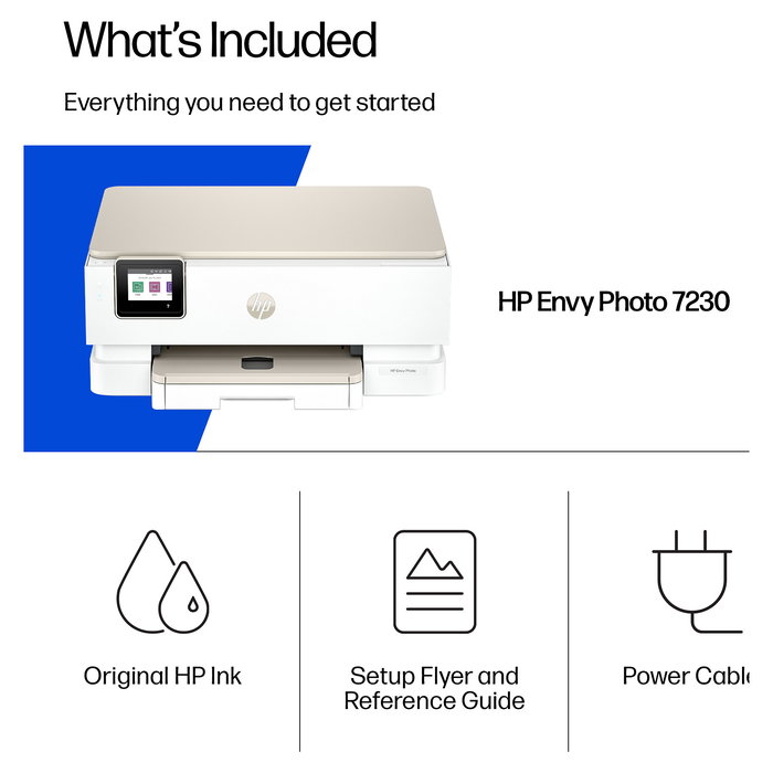 HP Envy Photo 7230 All-in-One Inalámbrico - Impresora Multifunción a Color, Escáner, Copiadora, Beige y Blanco