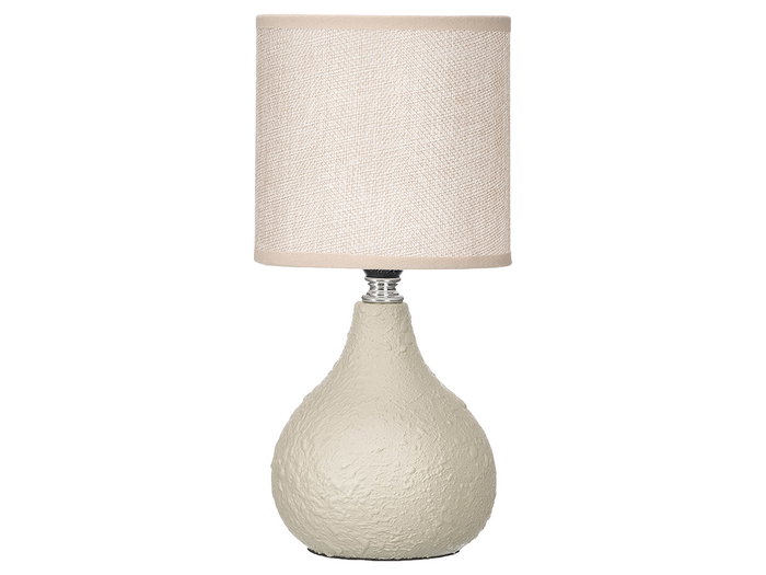 Giftdecor Lampara Sobremesa Abombado Beige 13 x 20 x 13 cm (Set de 12)
