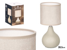 Giftdecor Lampara Sobremesa Abombado Beige 13 x 20 x 13 cm (Set de 12)