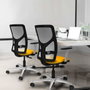 PIQUERAS Y CRESPO Silla de oficina Motilla con mecanismo Sincro, Naranja oscuro y Blanco