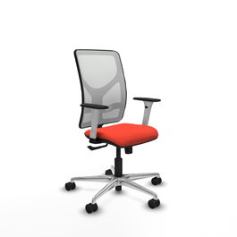 PIQUERAS Y CRESPO Silla de oficina Motilla con mecanismo Sincro, Naranja oscuro y Blanco