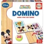 Mickey 16037 Domino de Madera Mickey & Minnie Educa, Piezas Grandes Seguras para Niños +3 Años