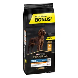 Purina Pro Plan Canine Adult Razas Grandes Athletico 14+2,5 kg, Alimento para Perros Adultos de Raza Grande, Activos, 14 kg + 2,5 kg Regalo