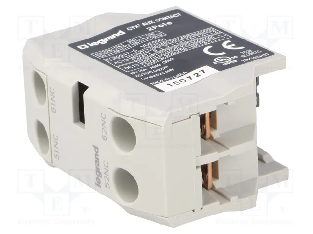 LEGRAND CTX3 Contactores auxiliares con agarres de tornillo NC x2
