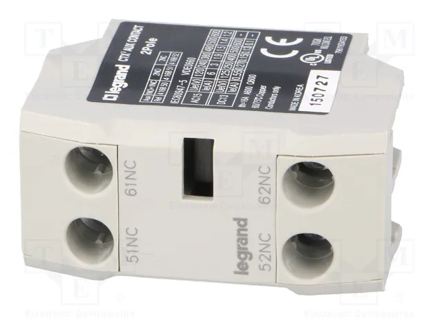 LEGRAND CTX3 Contactores auxiliares con agarres de tornillo NC x2