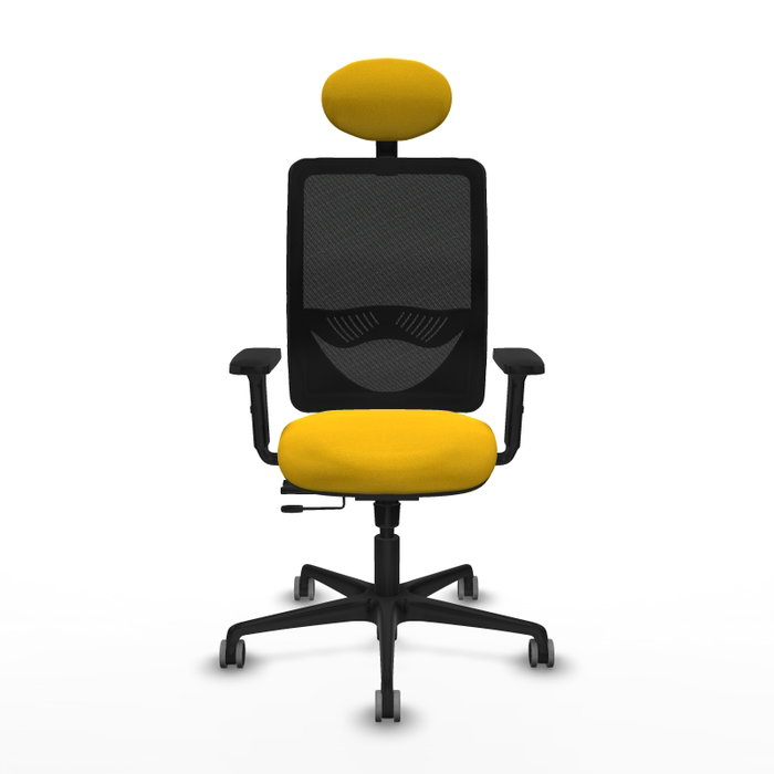 PIQUERAS Y CRESPO Silla de oficina Zulema Amarillo/Negro con mecanismo Sincro/Traslack