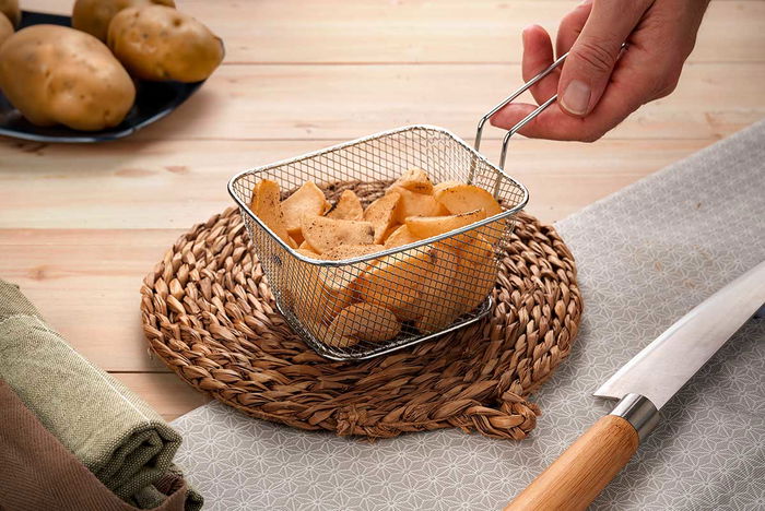 Kinvara Recipiente Rejilla Asa Grande 23x12x11cm Metal Cromado Plata (Set de 24) Kinvara Recipiente Rejilla Asa Grande 23x12x11cm Metal Cromado Plata (Set de 24)