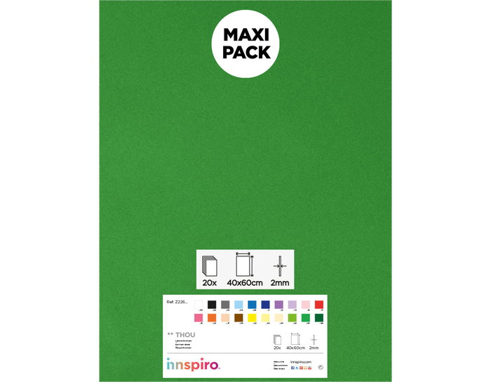 Innspiro Goma EVA verde claro láminas 40x60cm x 2mm (20 unidades) Innspiro Goma EVA verde claro láminas 40x60cm x 2mm (20 unidades)