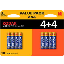 Kodak Blister Pilas Alcalina Max AAA LR3 Pack 8 Unidades