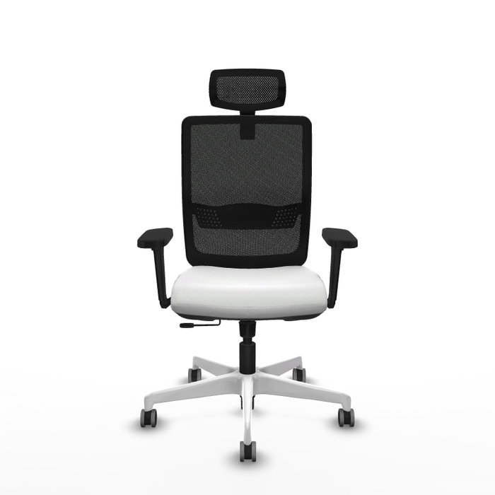 PIQUERAS Y CRESPO Silla de oficina Haches Blanco/Negro con Mecanismo Sincro/Traslack