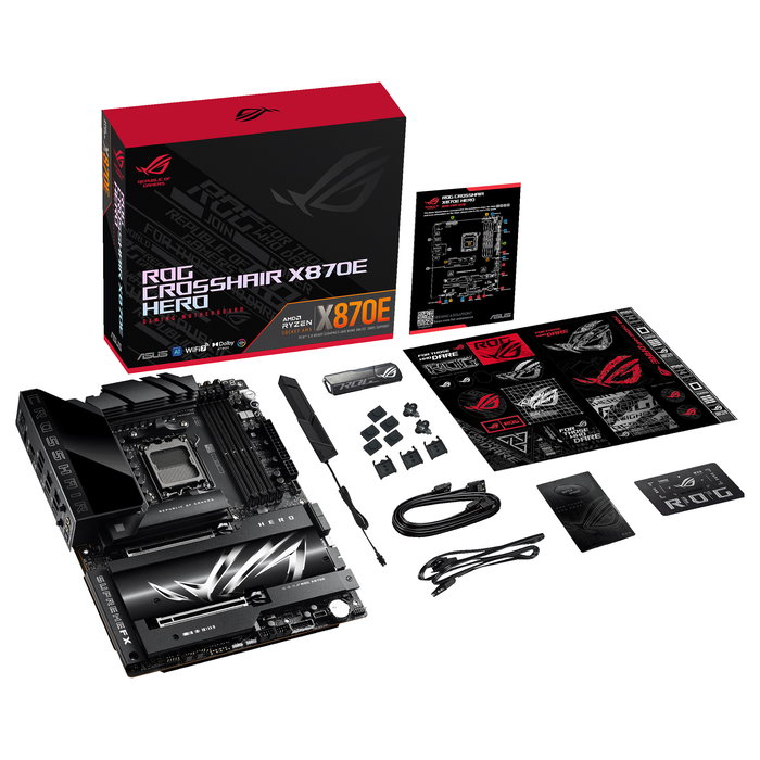 ASUS ROG Crosshair X870E Hero Placa Base ATX AMD AM5 DDR5 192GB Wi-Fi 7 Bluetooth 5.4 SATA M.2 USB4 Chipset X870E