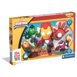 Clementoni Puzzle Maxi Iron Man y Su Superequipo Marvel 104 Piezas 62x42cm