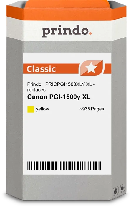 Prindo Cartucho de tinta amarillo PRICPGI1500XLY Classic XL Prindo Cartucho de tinta amarillo PRICPGI1500XLY Classic XL