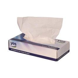 Bunzl Pañuelos faciales de papel de 2 capas, 100 unidades