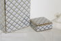 DKD Home Decor Jarrón de Porcelana Scrat Blanco y Dorado 14,5x14,5x30 cm