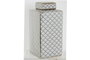DKD Home Decor Jarrón de Porcelana Scrat Blanco y Dorado 14,5x14,5x30 cm