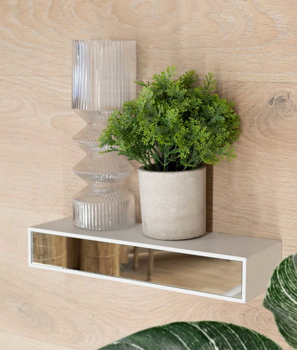 Giftdecor Tres Estantes Espejo 15 30 45 cm Blanco (Set de 4)